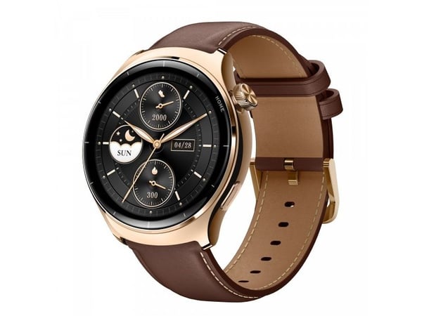 Mibro Lite 3 Pro - Smartklokke med stropp - lær - håndleddstørrelse: inntil 246 mm - display 1.32" - Bluetooth, NFC - 57.15 g - rosagull
