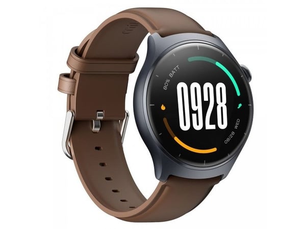 Mibro Lite 3 - Smartklokke med stropp - lær - håndleddstørrelse: inntil 246 mm - display 1.3" - Bluetooth - 53.2 g - mørk grå
