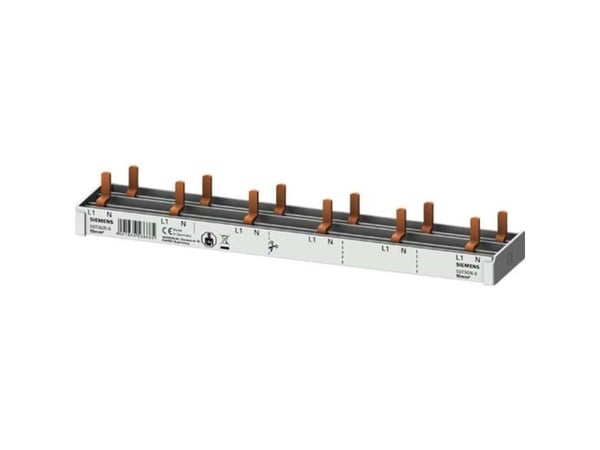 Siemens kopplingsskena 1P+N 10mm2 stift 12 moduler för 6x (AFDD 5SM6 + 6x 5SV1 / 5SL60) full isolering 5ST3676-0