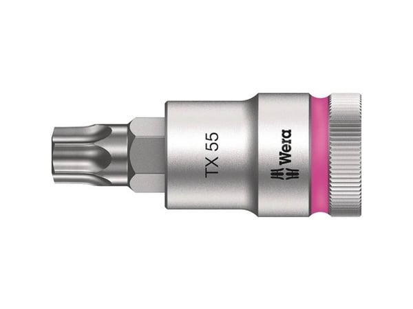 Wera 05003837001, Stikkontakt, 1/2", 1 hoder, T55, Kromvanadiumstål, Kromfarget
