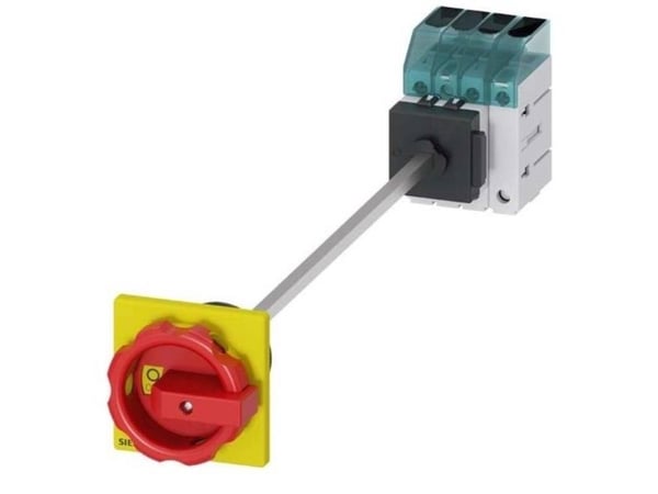 Siemensin kuormakytkin, punainen, keltainen, 4-napainen, 16 mm², 40 A, 690 V/AC, 3LD33480TL53, 4P, IP65, 60 mm, 68 mm, 83 mm, 420 mm