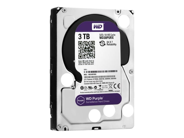 WD Purple WD30PURX - Harddisk - 3 TB - intern - 3.5" - SATA 6Gb/s - buffer: 64 MB - for My Cloud EX2; EX4