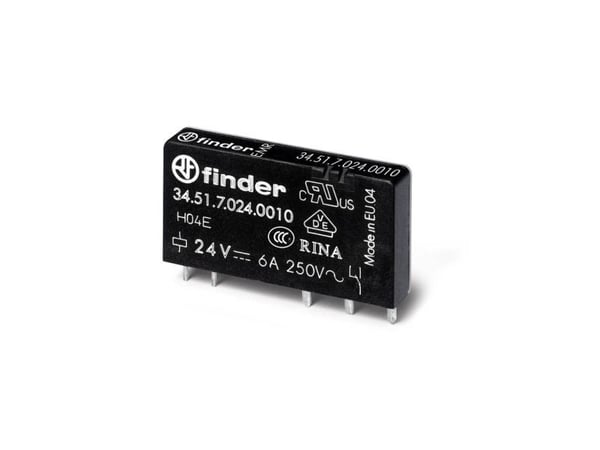 Finder 34.51.7.012.0019 Tulostusrele 12 V/DC 6 A 1 x vaihtokosketin 20 kpl