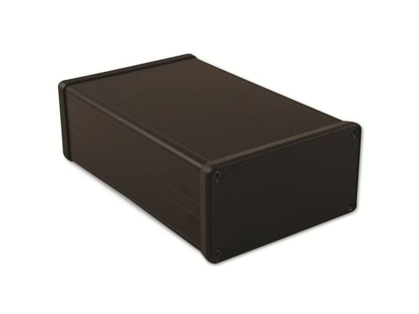 Hammond Electronics 1455N1602BK profilkabinett 160 x 103 x 53 mm aluminium svart (1 stk.)