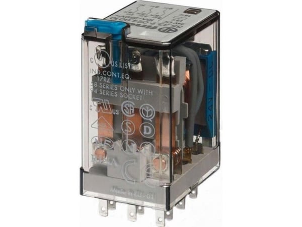 Miniatyrrelé 3P 10A 24V DC AgNi testknapp 55.33.9.024.0010