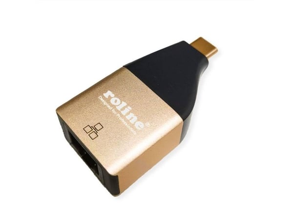 ROLINE 12.02.1111, USB Type C, RJ-45, musta, kultainen
