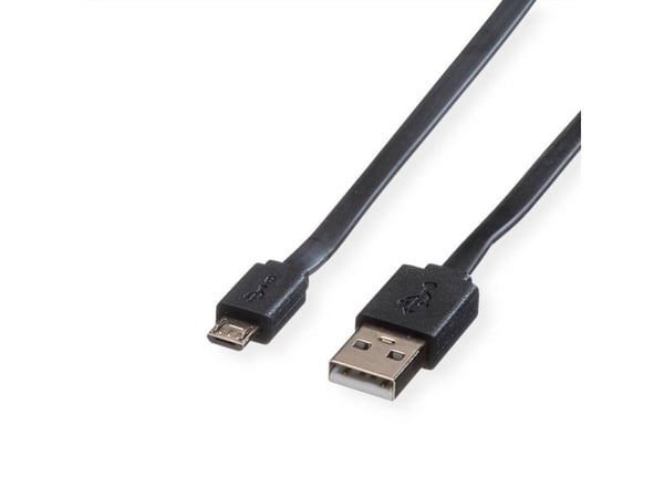 ROLINE USB 2.0 A - Micro B, M/M, 1m, 1 m, USB A, Micro-USB B, USB 2.0, Hankjønn/hankjønn, Sort