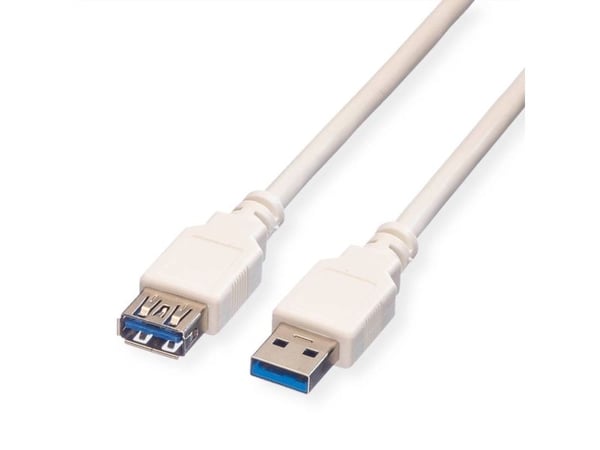 Value 0.8m USB 3.0, 0,8 m, USB A, USB B, USB 3.2 Gen 1 (3.1 Gen 1), Hankjønn/hunkjønn, Grå