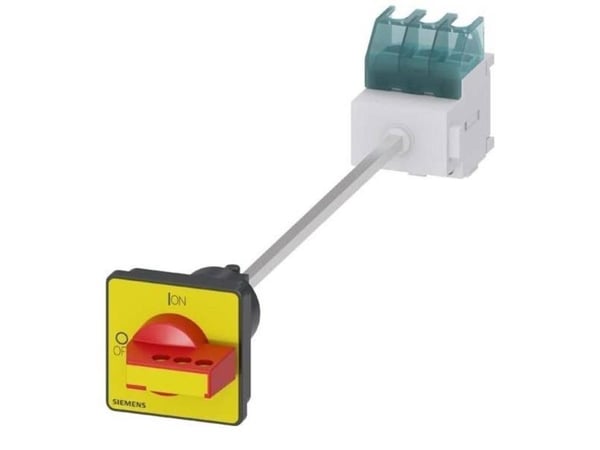 Siemensin kuormakytkin, punainen, keltainen, 3-napainen, 16 mm², 32 A, 690 V/AC, 3LD22170TK13, 3P, IP65, 79 mm, 85 mm, 460 mm, 70 mm