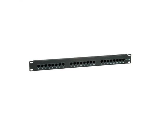 Value Cat.5e 19" Patch Panel, 24 Ports, UTP black, Sort