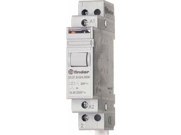 Strømstødskontakt DIN-skinne Finder 20.21.8.012.4000 1 x sluttekontakt 12 V/AC 16 A 4000 VA 1 stk 1 stk