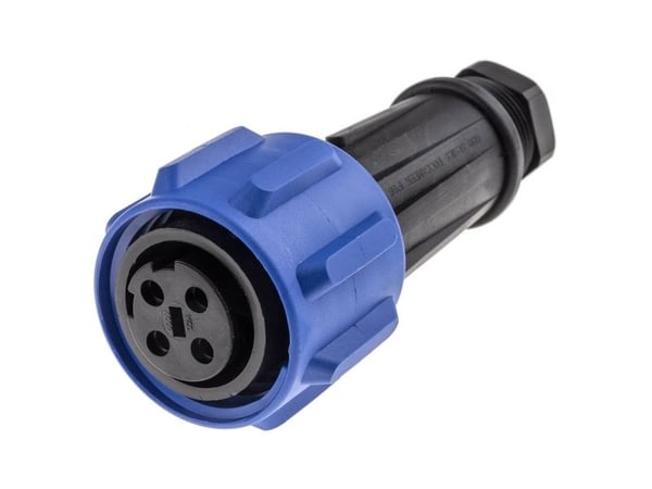 Bulgin PX0911/04/S rundstiftkontakt, rett tilkobling, 4-polet, serie PX