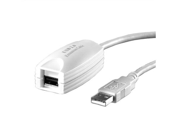 Value USB A/USB A M/F 5m, 5 m, USB A, USB A, USB 2.0, Hankjønn/hankjønn, Hvit