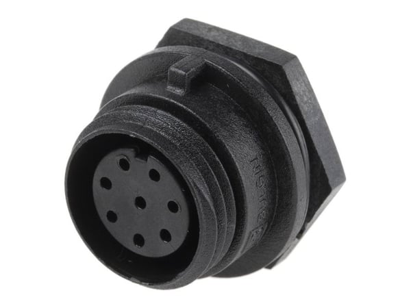 Bulgin PX0412/08S rundkontakt, innfelt Samlet polantall: 8 Serie: PX04 (rundkontakt) 1 stk