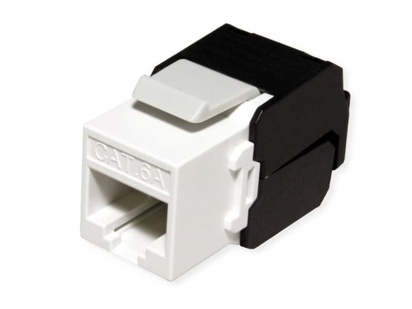ROLINE Keystone Jack, Cat. 6a, RJ-45, unshielded, toolless, white, Valkoinen