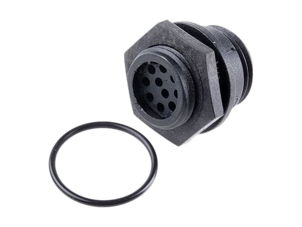 Bulgin PX0412/10S rundstiftkontakt for innbygging, antall poler: 10, serie PX04, 1 stk