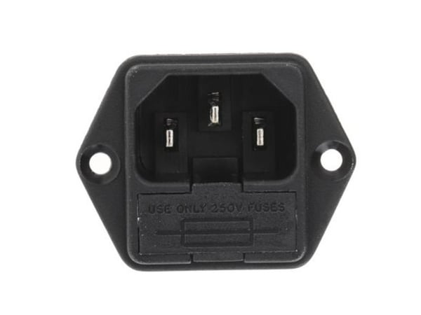 Bulgin PF0001/63 IEC-liitin PF-liitin, uppoasennettava pystysuora Navat yhteensä: 2 + PE 10 A Musta 1 kpl