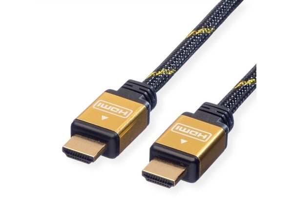 ROLINE GOLD HDMI High Speed Cable + Ethernet, M/M 7.5 m, Kulta, 7,5 mm