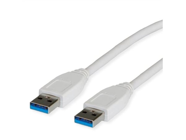 Value 11.99.8976, 3 m, USB A, USB A, USB 3.2 Gen 1 (3.1 Gen 1), Hankjønn/hankjønn, Hvit