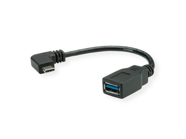 ROLINE 11.02.9031, 0,15 m, USB A, USB C, USB 3.2 Gen 1 (3.1 Gen 1), Sort