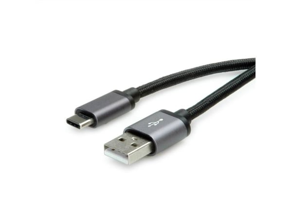ROLINE 11029029, 3 m, USB A, USB C, USB 2.0, 0,48 Gbit/s, Sort, Sølv