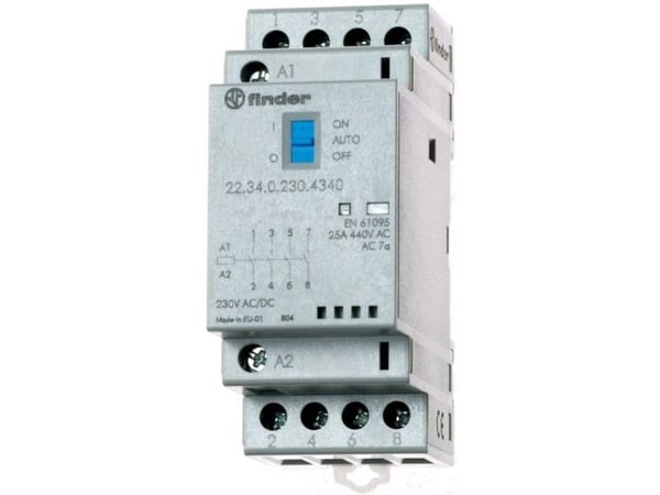 Finder 22.34.0.024.4640 Kontaktori 2 x rajakytkin, 2 x katkaisukosketin 24 V/DC, 24 V/AC 25 A 1 kpl 1 kpl