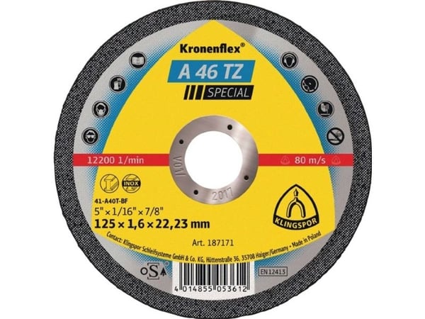 Klingspor A 46 TZ Special skjæreskive - 115 mm - 22,23 mm - 25 stk