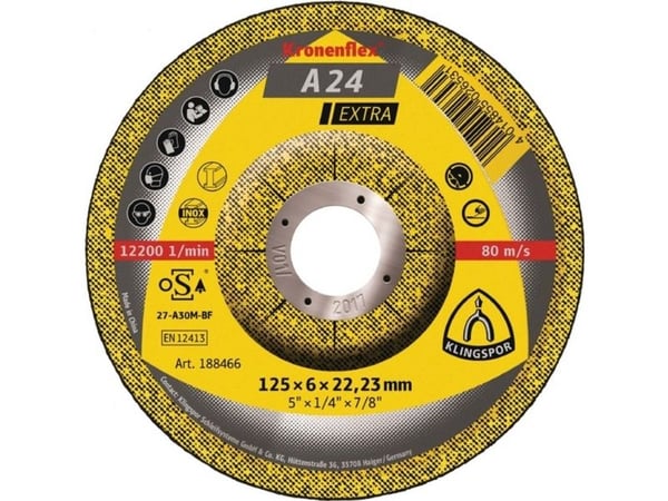 Klingspor A 24 EX 13447 skrubbeskive innfelt 230 mm 22,23 mm 10 stk