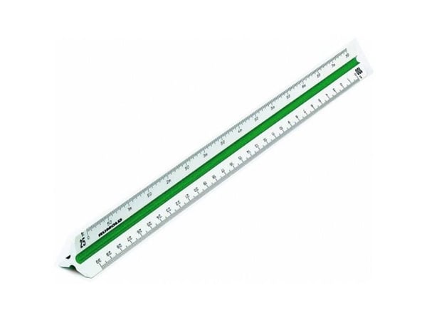 Rumold 150/1/30, Vanlig linjal, Plast, Hvit, 300 mm, 73 g, 1 stykker