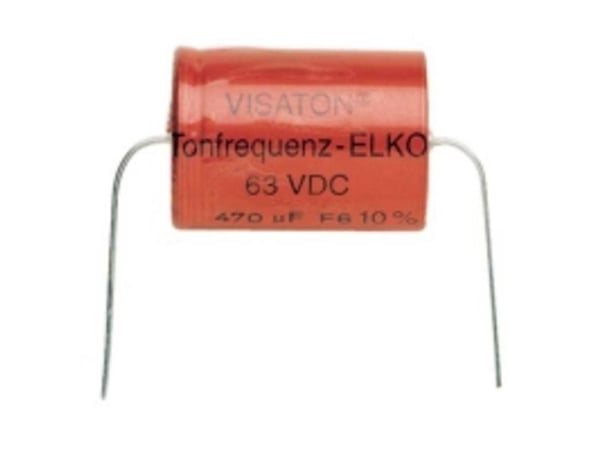 Visaton Electrolytic 100µF, Fast kondensator, Sylindriske, Rød, DC, 100000 nF, 10%