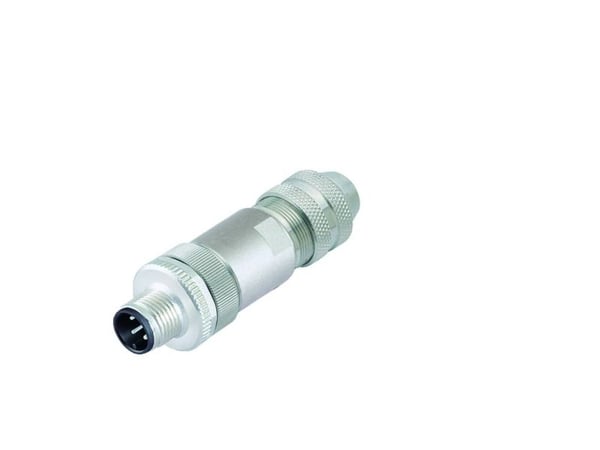 BINDER 99-1487-812-08, M12, Hankoppling, Nickel, Zink, Guld, IP67, 30 V