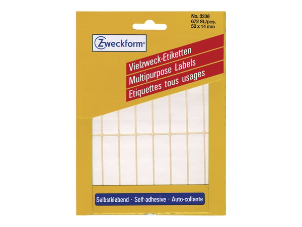 Avery Multi-Purpose Labels 3336 - Selv-adhesiv - hvit - 14 x 50 mm 672 stk merkelapper Avery Multi-Purpose Labels 3336 - Selv-adhesiv - hvit - 14 x 50 mm 672 stk merkelapper