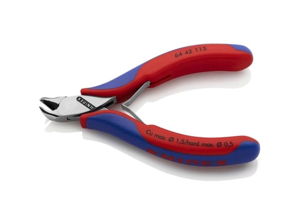 Knipex 64 42 115, Ändavbitartång, Stål, Blå, Röd, 115 mm, 69 g