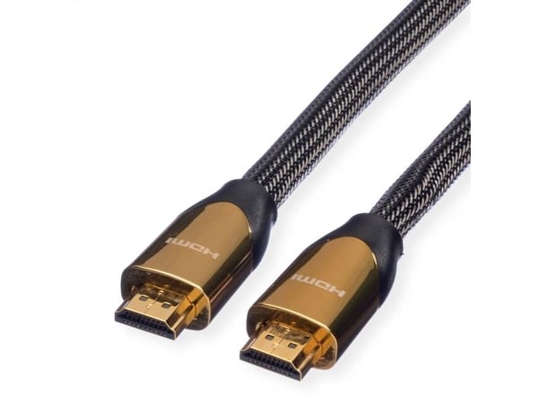Roline HDMI-liitäntäkaapeli HDMI-A-liitin, HDMI-A-liitin 3,00 m Musta 11.04.5803 #####K UHD, kaksinkertainen suojattu HDMI-kaapeli