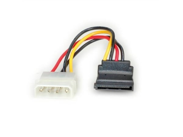 ROLINE 11.03.1061, Molex (4-pin), SATA 15-pin, 0,1 m, Hankjønn, Hankjønn, Sort, Rød, Hvit, Gult