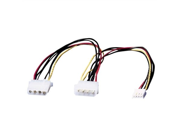 ROLINE 11.03.1010, 0,3 m, Molex (4-pin), Molex (4-pin), Hankjønn, Hunkjønn, Sort, Rød, Hvit, Gult
