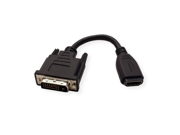 Value Cableadapter, DVI M - HDMI F, Svart