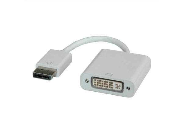 ROLINE DisplayPort-DVI Adapter, 0,15 m, DisplayPort, DVI, Hankjønn, Hunkjønn, Hvit