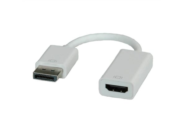 ROLINE DisplayPort-HDMI Adapter, 0,15 m, DisplayPort, HDMI-tyyppi A (vakio), Uros, Naaras, Valkoinen