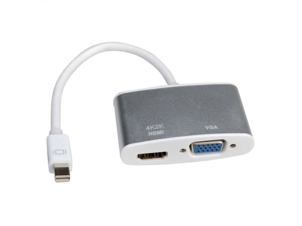 ROLINE 12.03.3161, 0,1 m, Mini DisplayPort, HDMI + VGA (D-Sub), Hankjønn, Hunkjønn, Sølv
