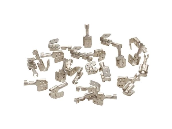 LAPP 63501120 flatstift kabelsko Stiftbredde: 6,3 mm Stifttykkelse: 0,8 mm 180° uisolert 100 stk