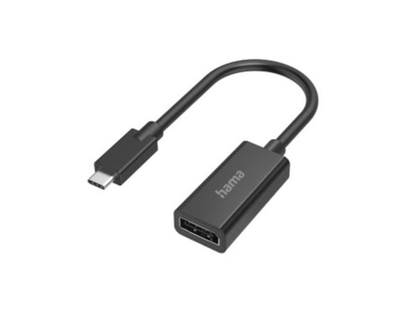 Hama - USB / DisplayPort-adapter - USB-C (hann) til DisplayPort (hunn) - Thunderbolt 3 - 4K-støtte - svart