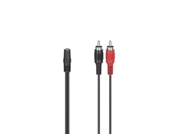 Hama Essential Line - Audioadapter - mini-phone stereo 3.5 mm hunn til RCA hann - 10 cm - svart