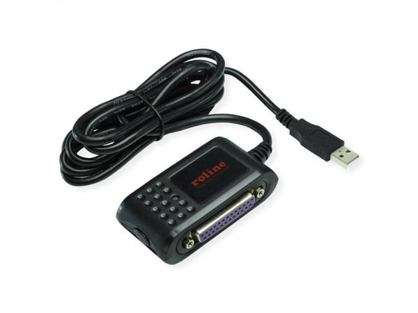 ROLINE 12.02.1017, USB A, RS-232 + DB25, 1,8 m, Svart