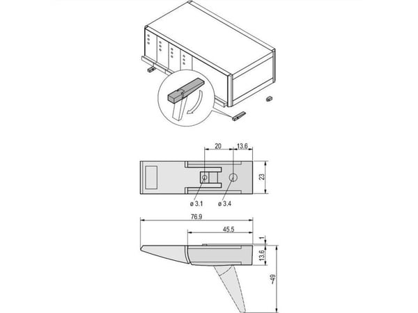 nVent SCHROFF 20603001 Jalka 4 kpl