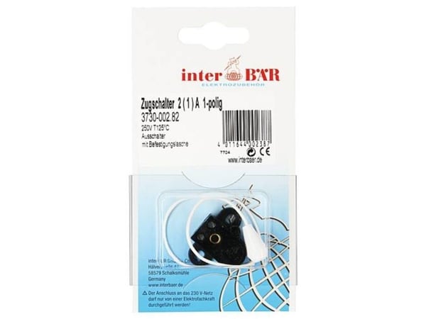 interBär inter BÄR rengaskytkin musta 1 x Off/On 2 A 1 kpl 1 kpl