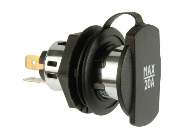 ProCar strömuttag med klämring Tillåten belastning max. 20 A passande till (detaljer) cigarettändar-uttag 12 V, 24 V