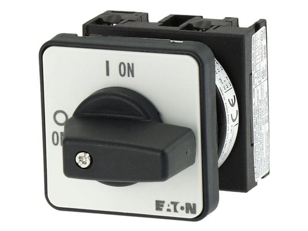 Eaton T0-1-102/E, Vipukytkin, 2P, Musta, Valkoinen, IP65, 48 mm, -25 - 50 °C