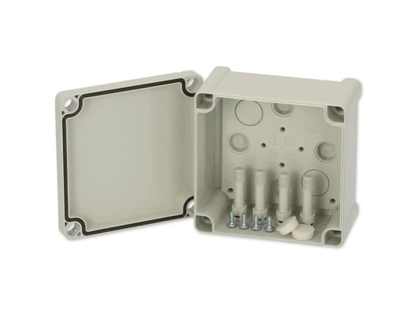 Fibox TA111107 Seinään kiinnitettävä kotelo 110 x 110 x 65 ABS Harmaa valkoinen (RAL 7035) 1 kpl 1 kpl