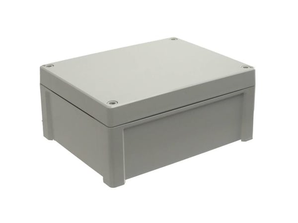 FIBOX Seinäkaappirasia ABS 240 x 191 x 107 mm harmaa RAL7035 harmaalla kannella IP65 halogeenivapaa litteällä kannella tulostusta ja tarroja varten